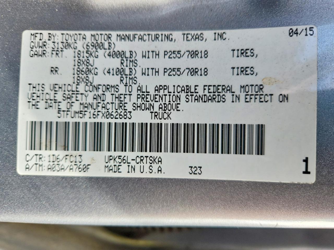2015 Toyota Tundra SR5
