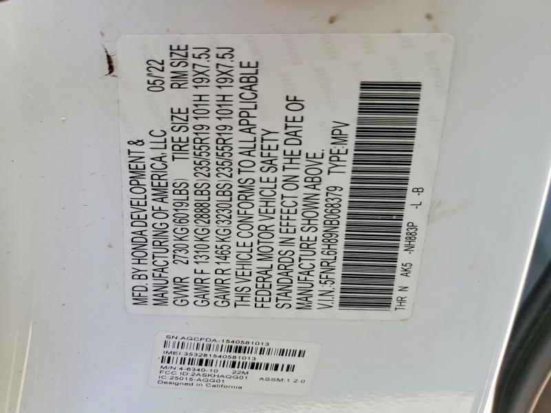 2022 Honda Odyssey Touring