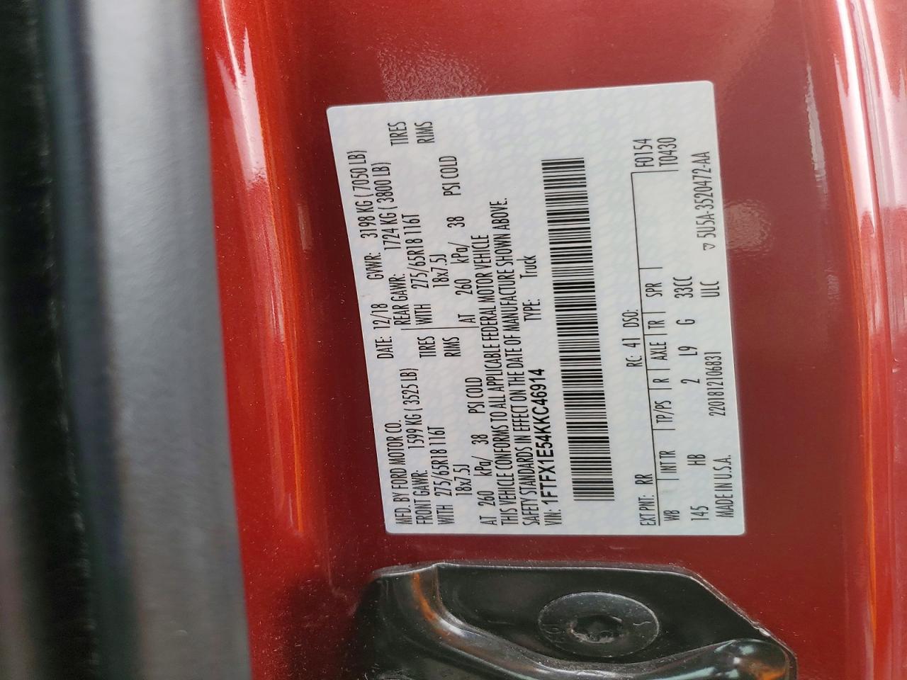 2019 Ford F150 Super cab