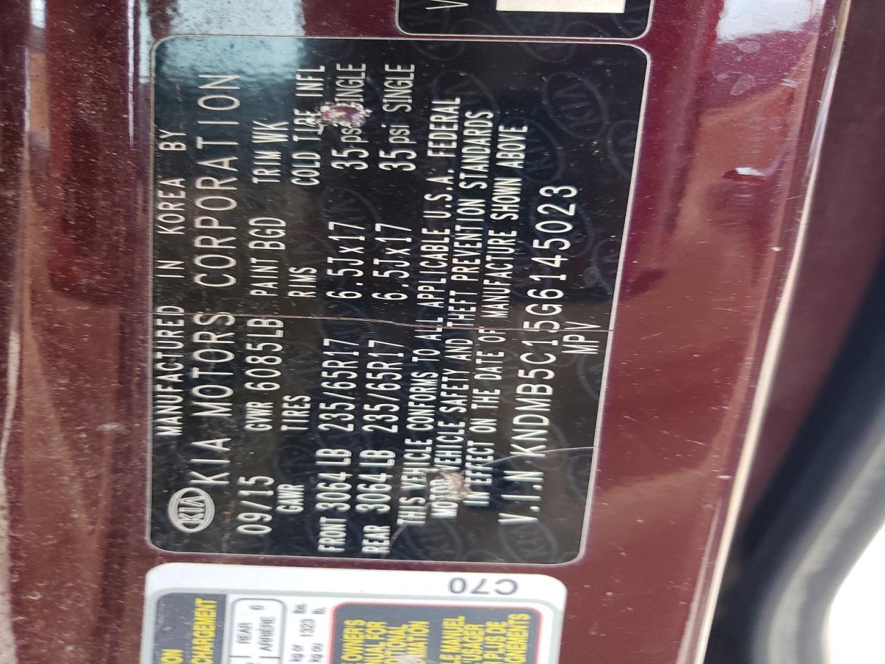 2016 KIA Sedona lx