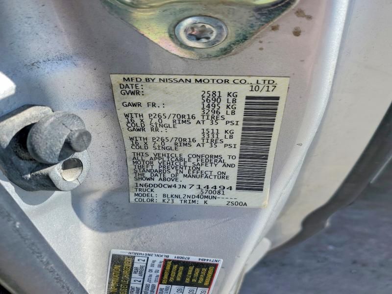 2018 Nissan Frontier sv