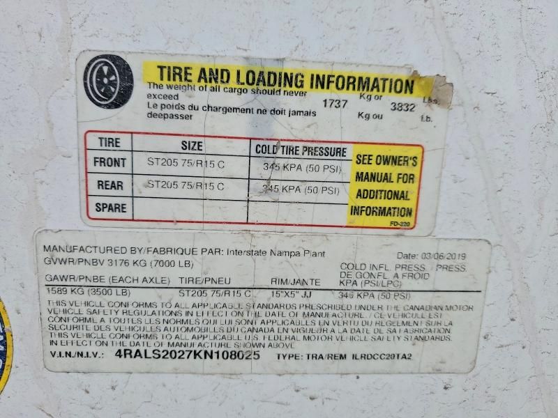 2019 Vyqt Unknown-enclosed Cargo Trailer