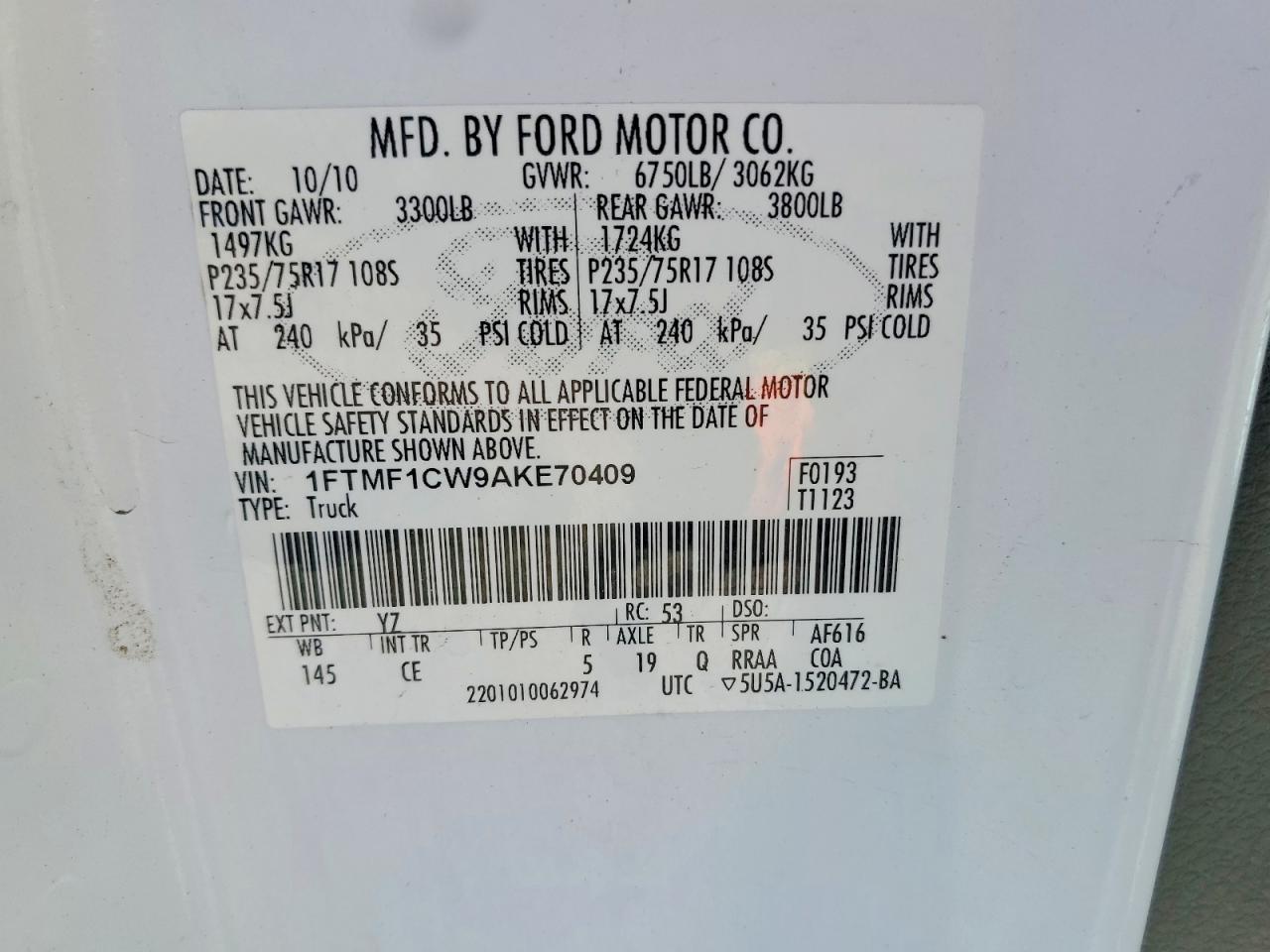 2010 Ford F150
