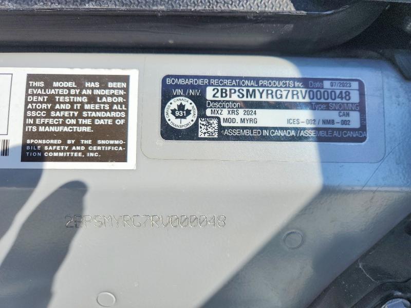 2024 Skidoo MXZ XRS850