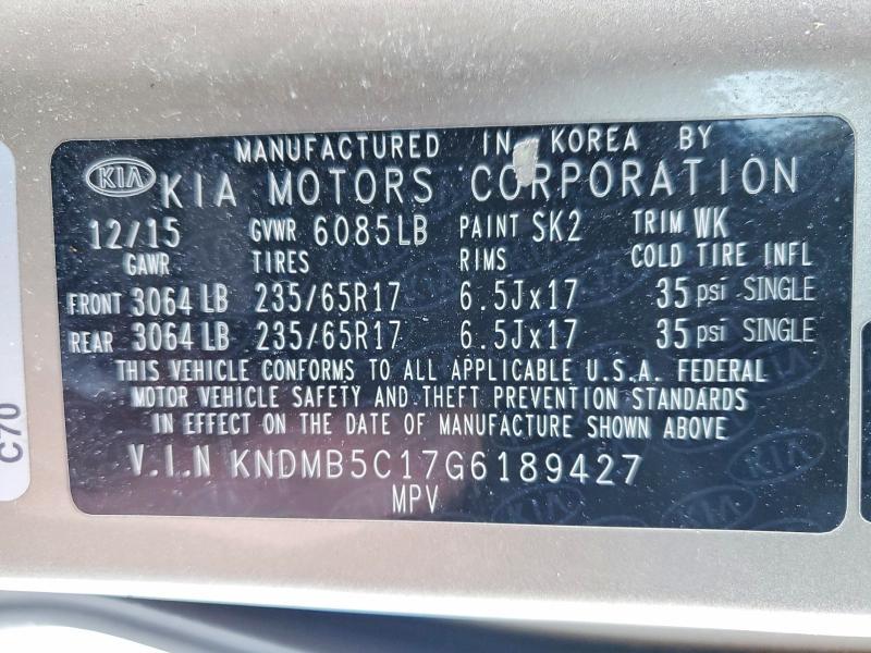2016 KIA Sedona lx