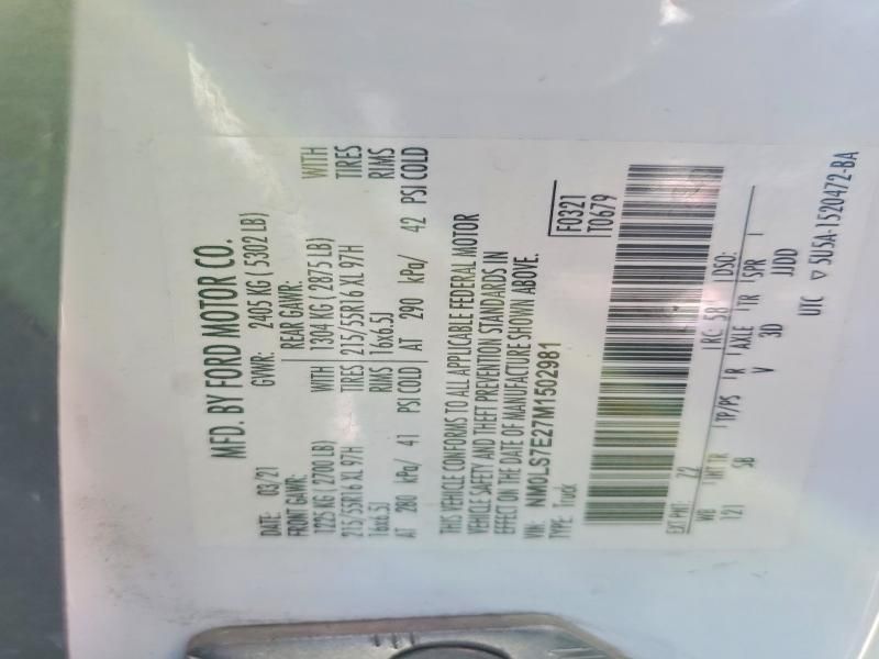 2021 Ford Transit Connect Utility / Service van