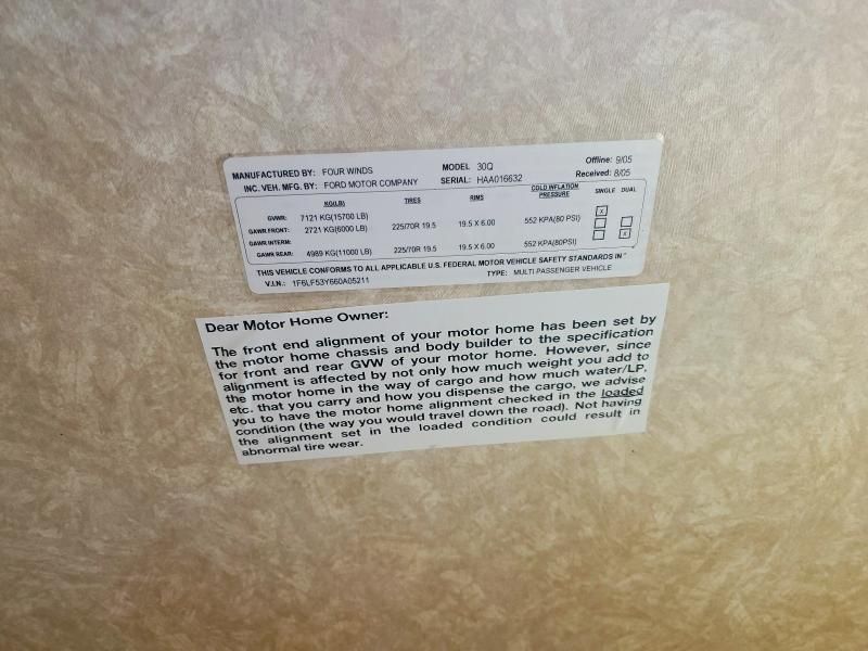 2006 Hurricane 2006 Four Winds 30Q RV