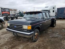 Salvage trucks for sale at Elgin, IL auction: 1989 Ford 1 TON Styleside Crew