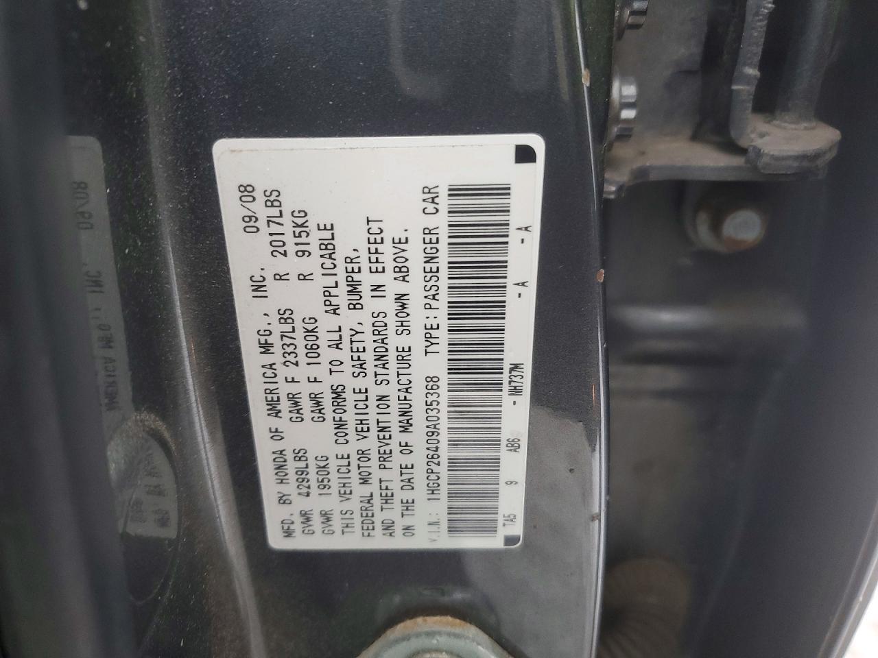 2009 Honda Accord lxp