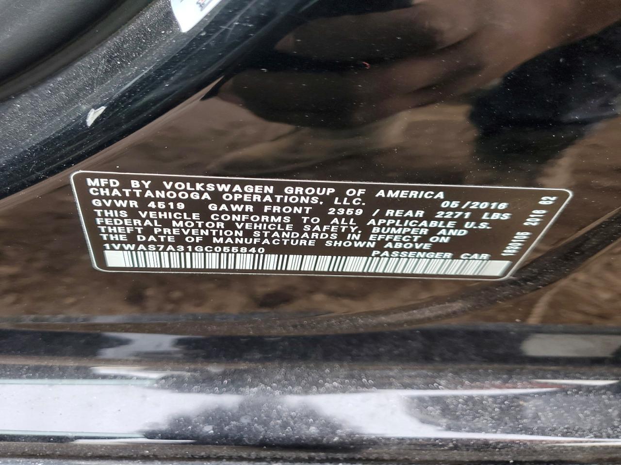 2016 Volkswagen Passat s