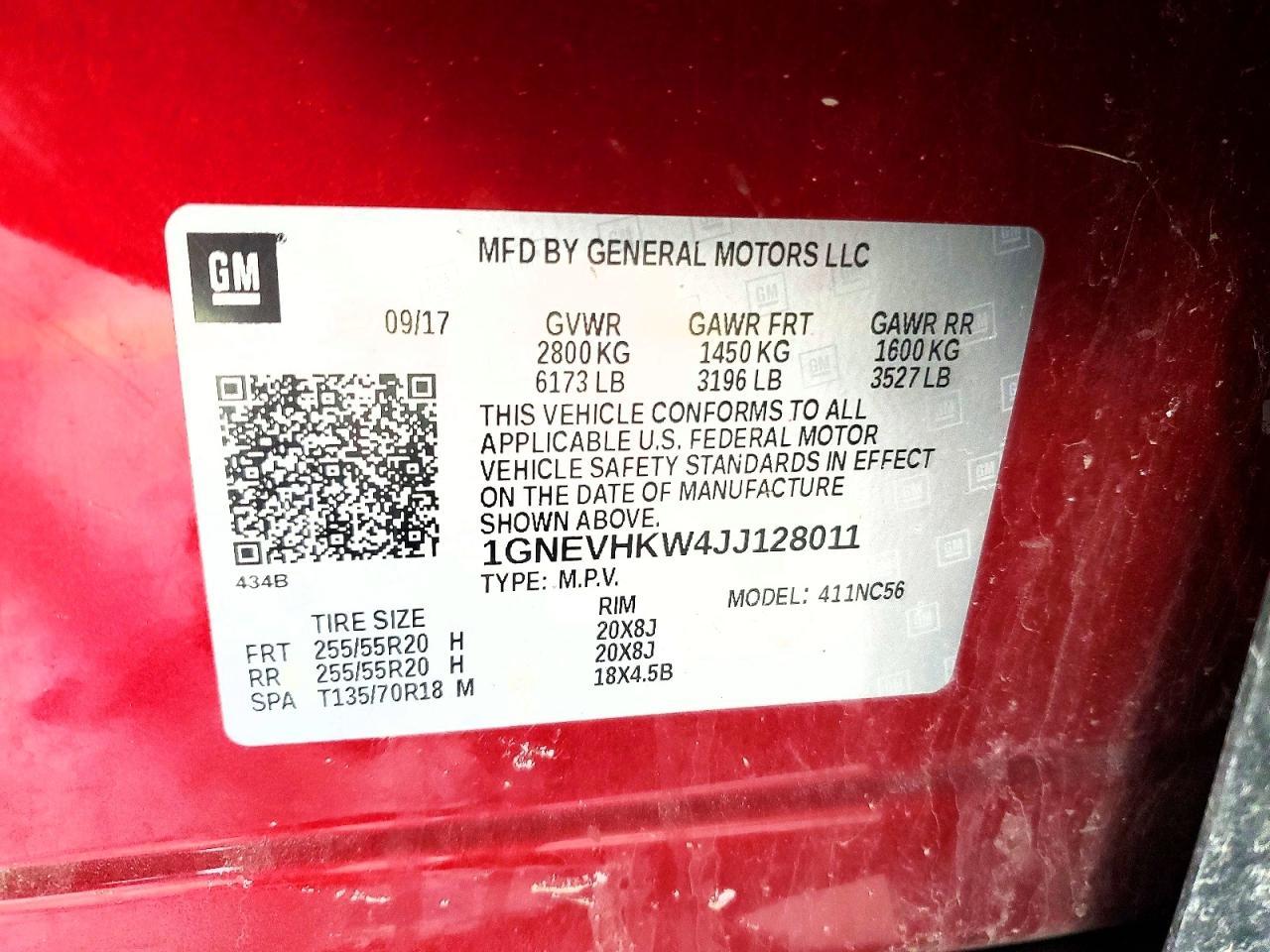 2018 Chevrolet Traverse lt