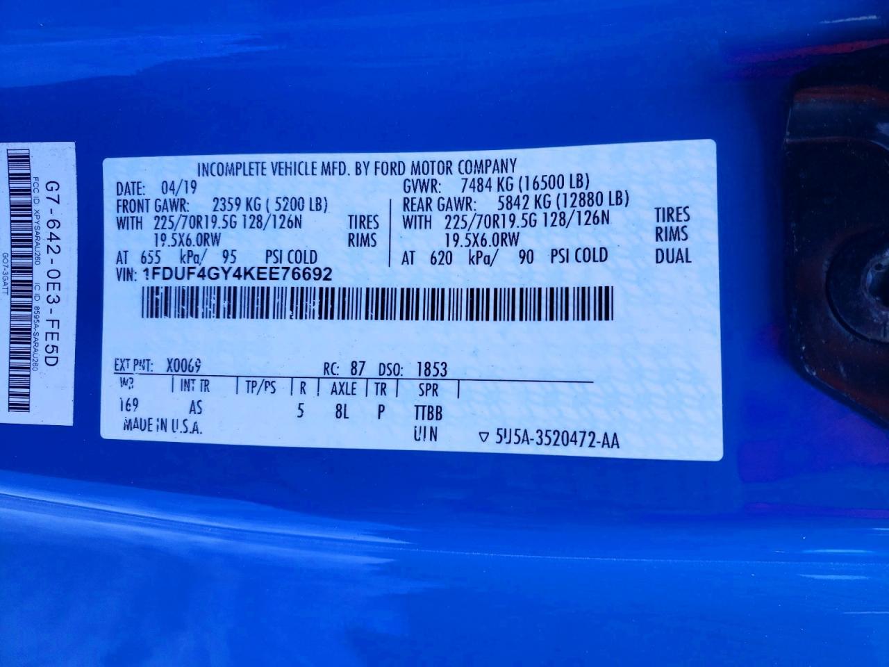 2019 Ford F450 Super Duty BOX Truck