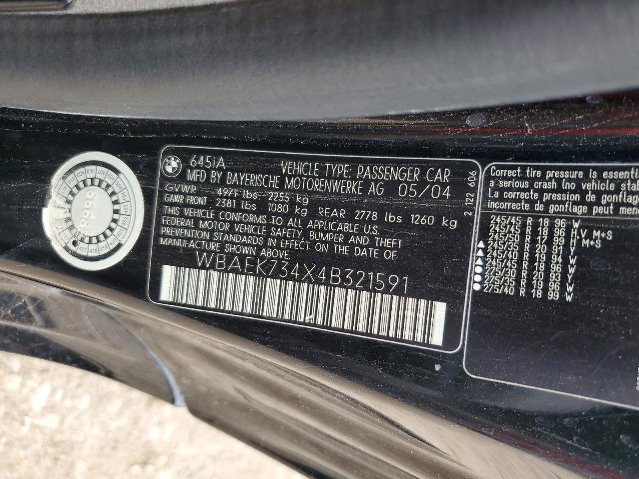 2004 BMW 645 ci Automatic