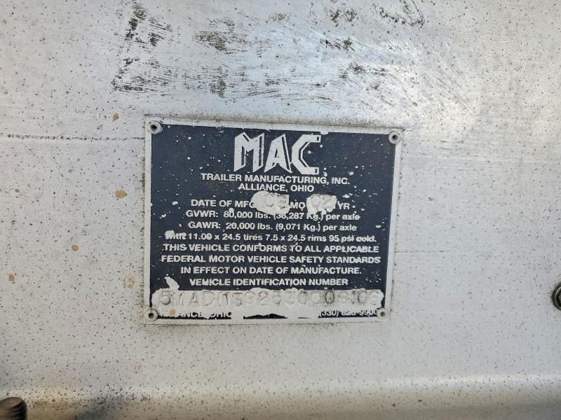 2003 MAC END Dump Trailer