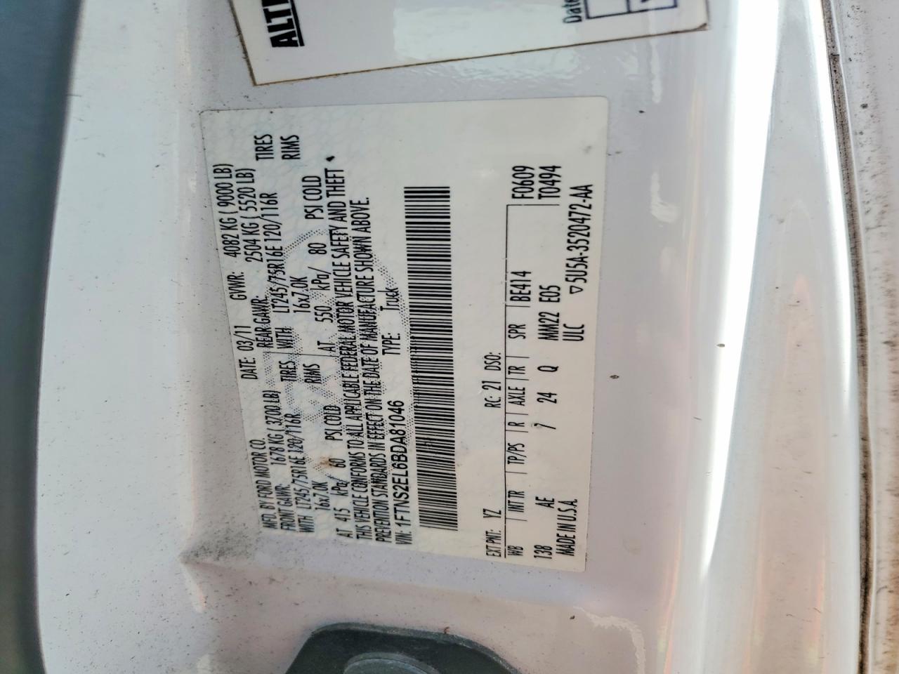 2011 Ford E250 Utility / Service Van