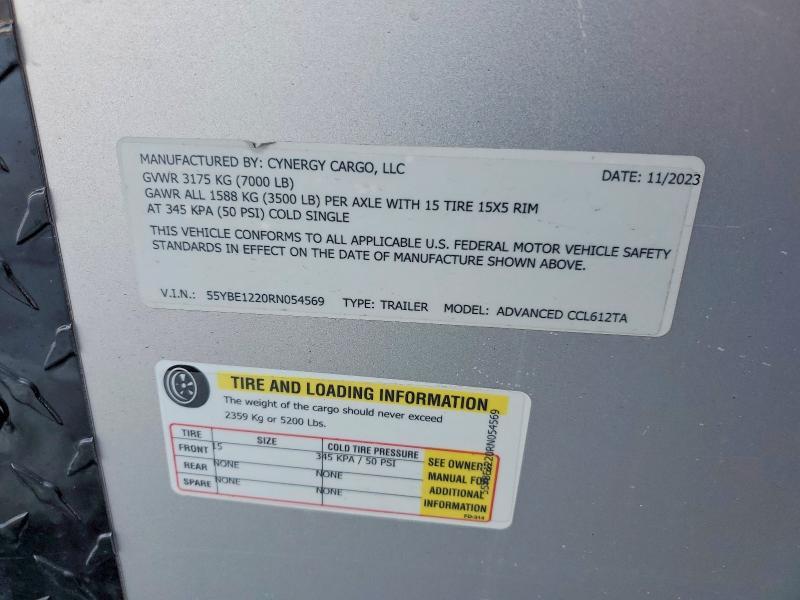 2024 Cynergy Cargo Advanced CCL612TA Enclosed Cargo Trailer