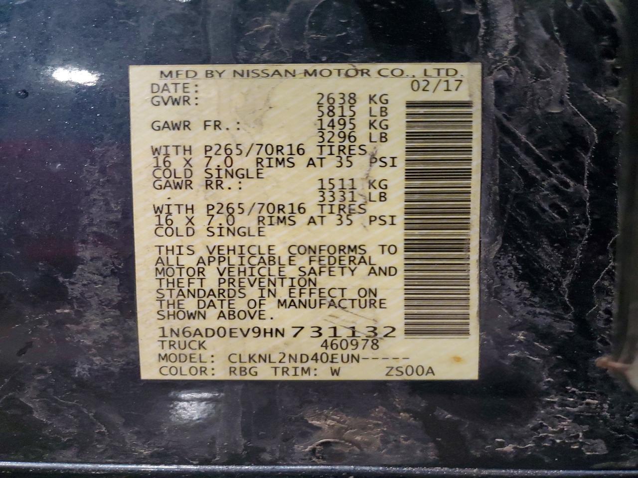 2017 Nissan Frontier SV