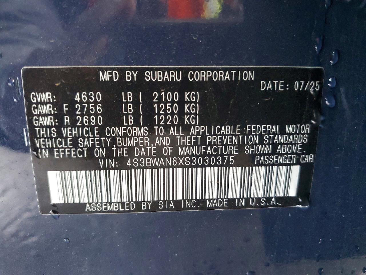 2025 Subaru Legacy Limited