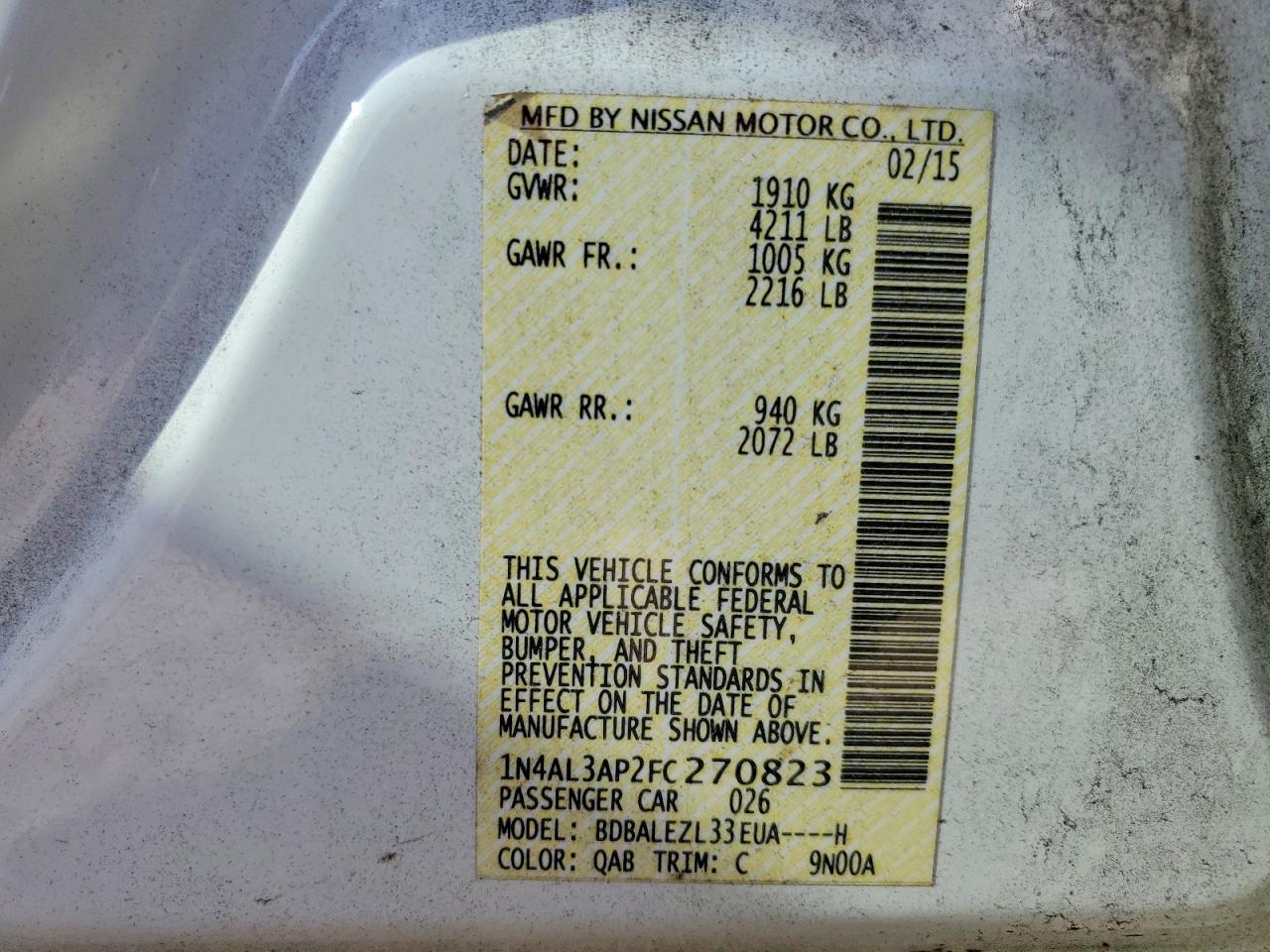 2015 Nissan Altima 2.5