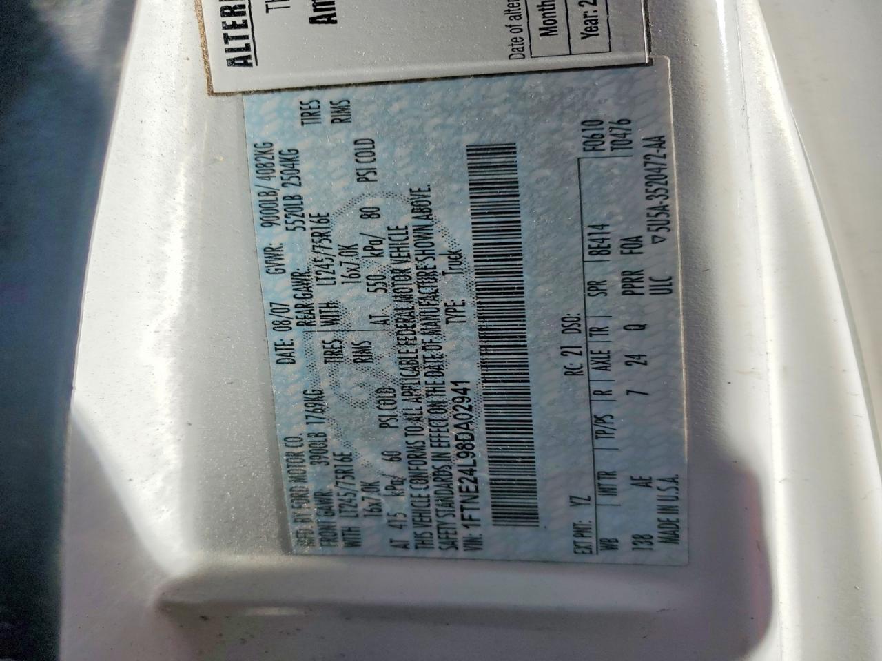 2008 Ford E250 Delivery Van