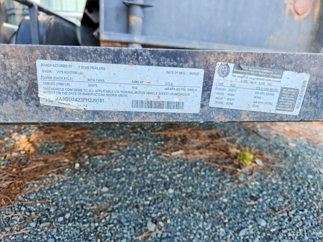 2023 Five Star AP-314 Utility Trailer