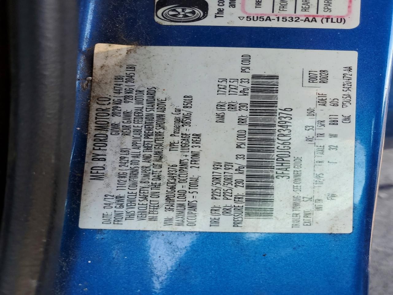 2012 Ford Fusion sel