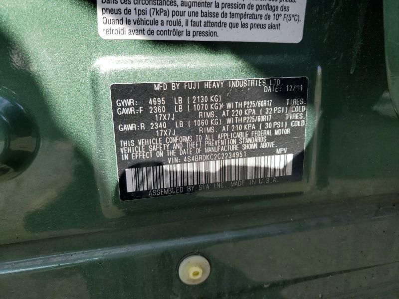 2012 Subaru Outback 3.6r Limited