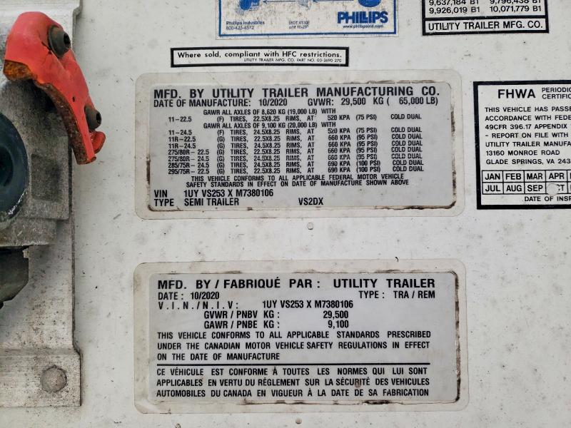 2021 Utility VS2DX DRY Van Trailer
