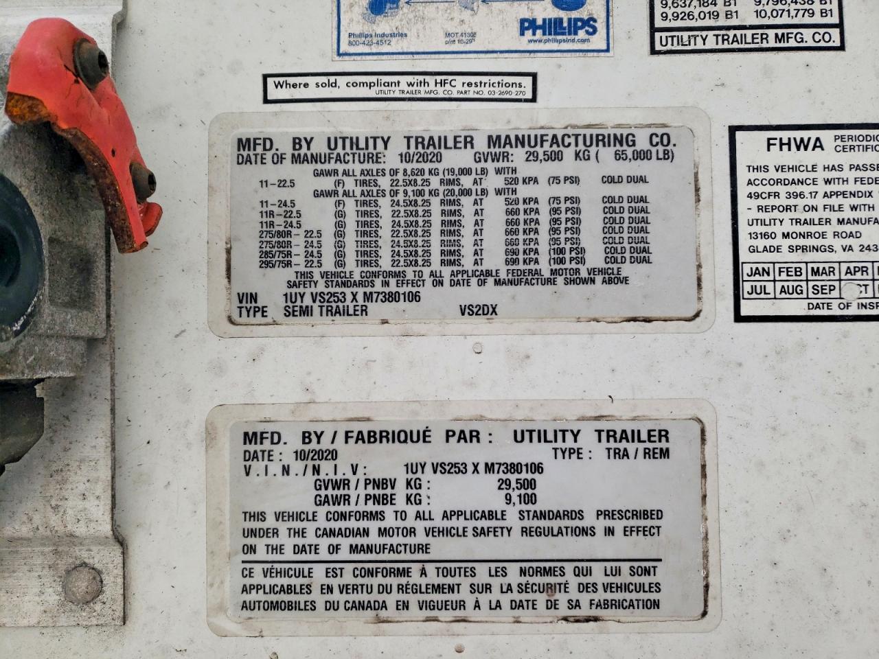 2021 Utility VS2DX DRY Van Trailer