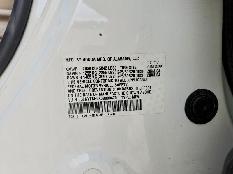 2018 Honda Pilot Touring