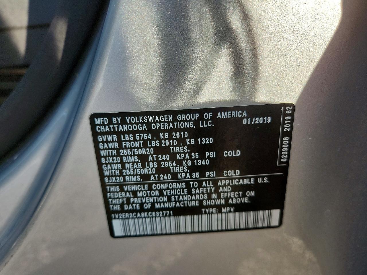 2019 Volkswagen Atlas sel