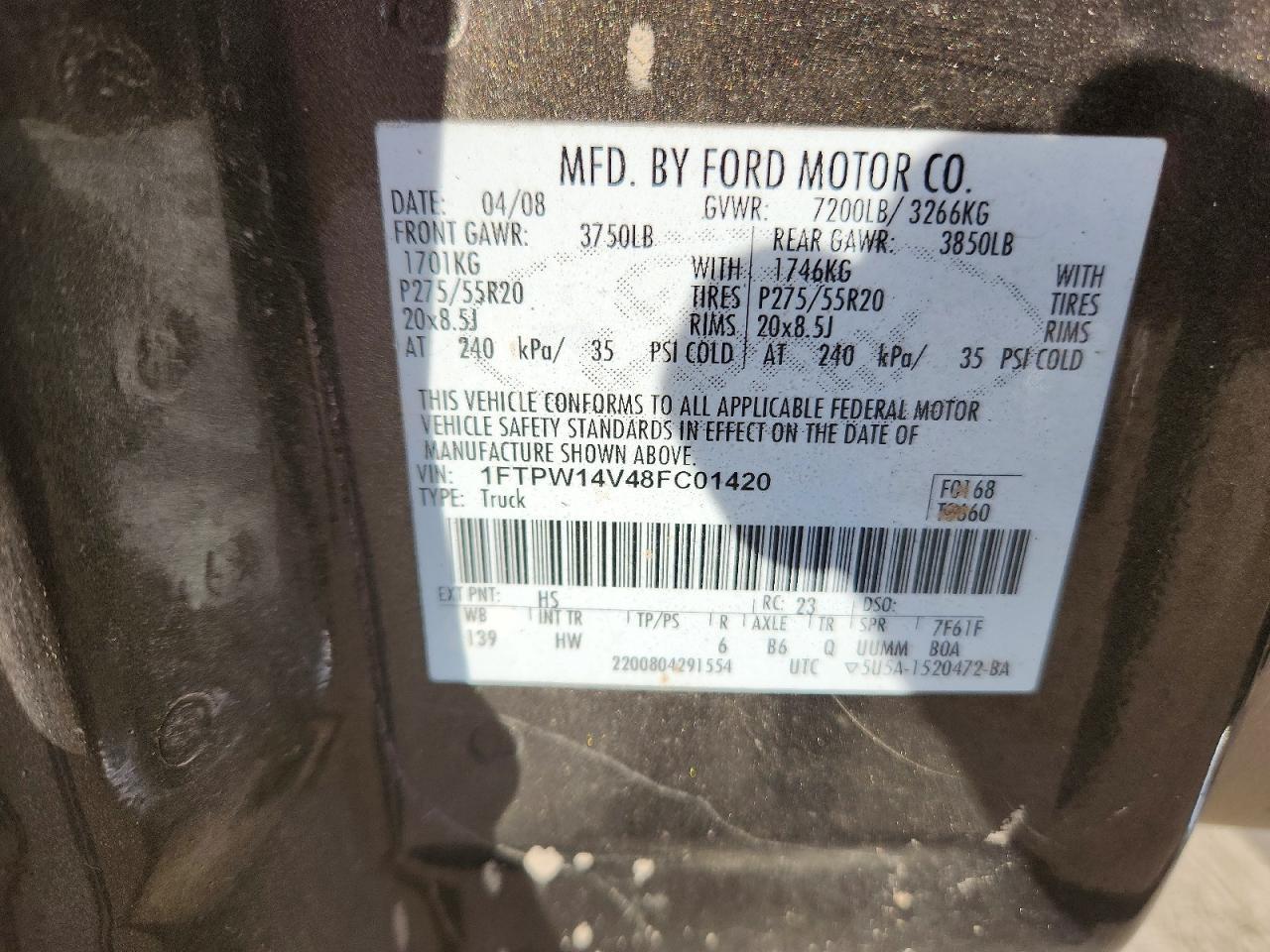 2008 Ford F150 Supercrew