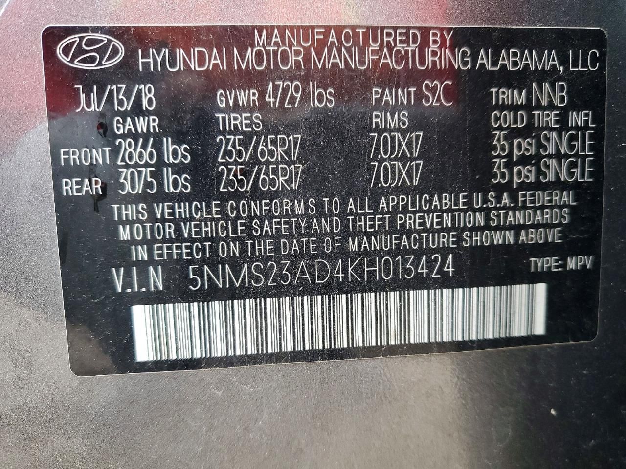 2019 Hyundai Santa fe se