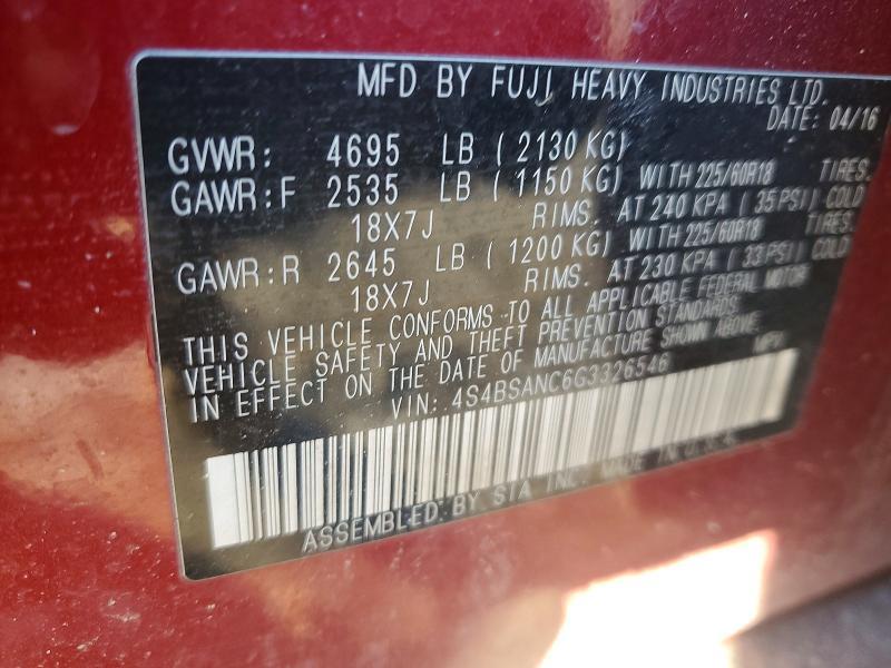 2016 Subaru Outback 2.5i Limited