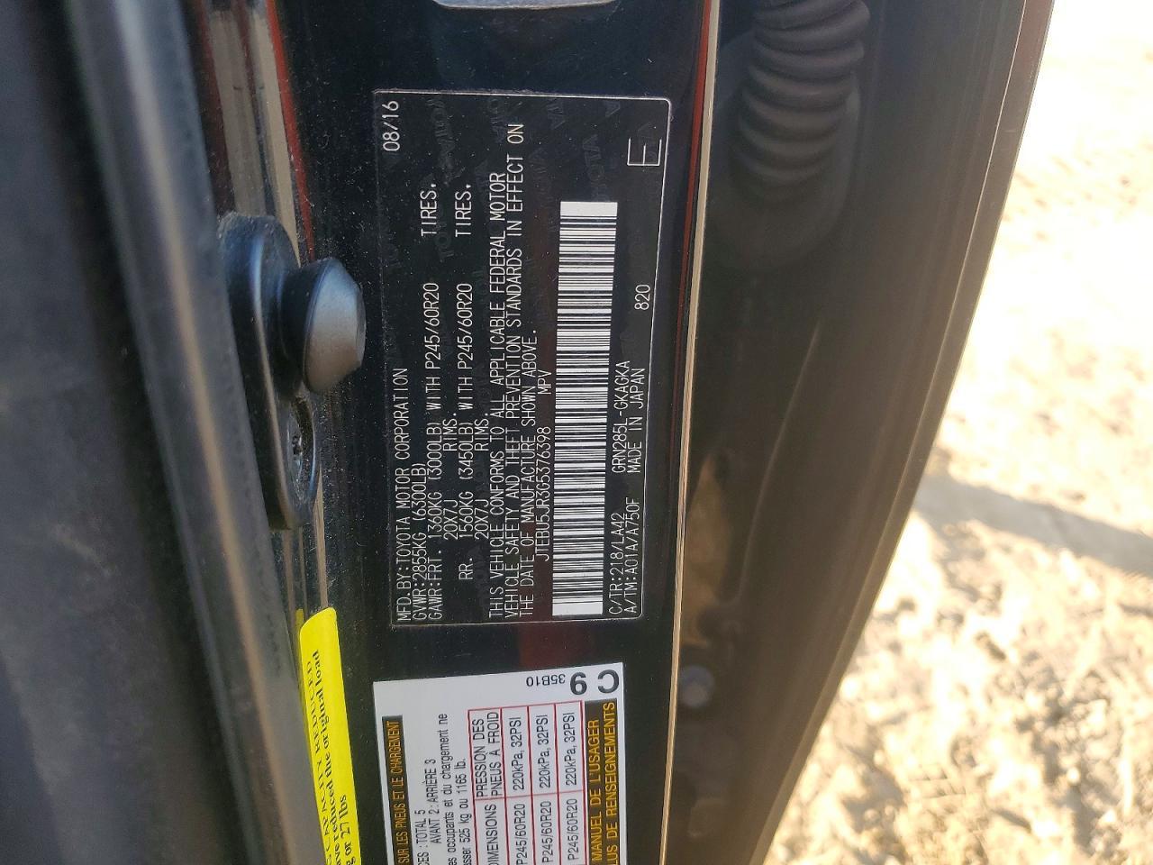 2016 Toyota 4runner Sr5/sr5 Premium