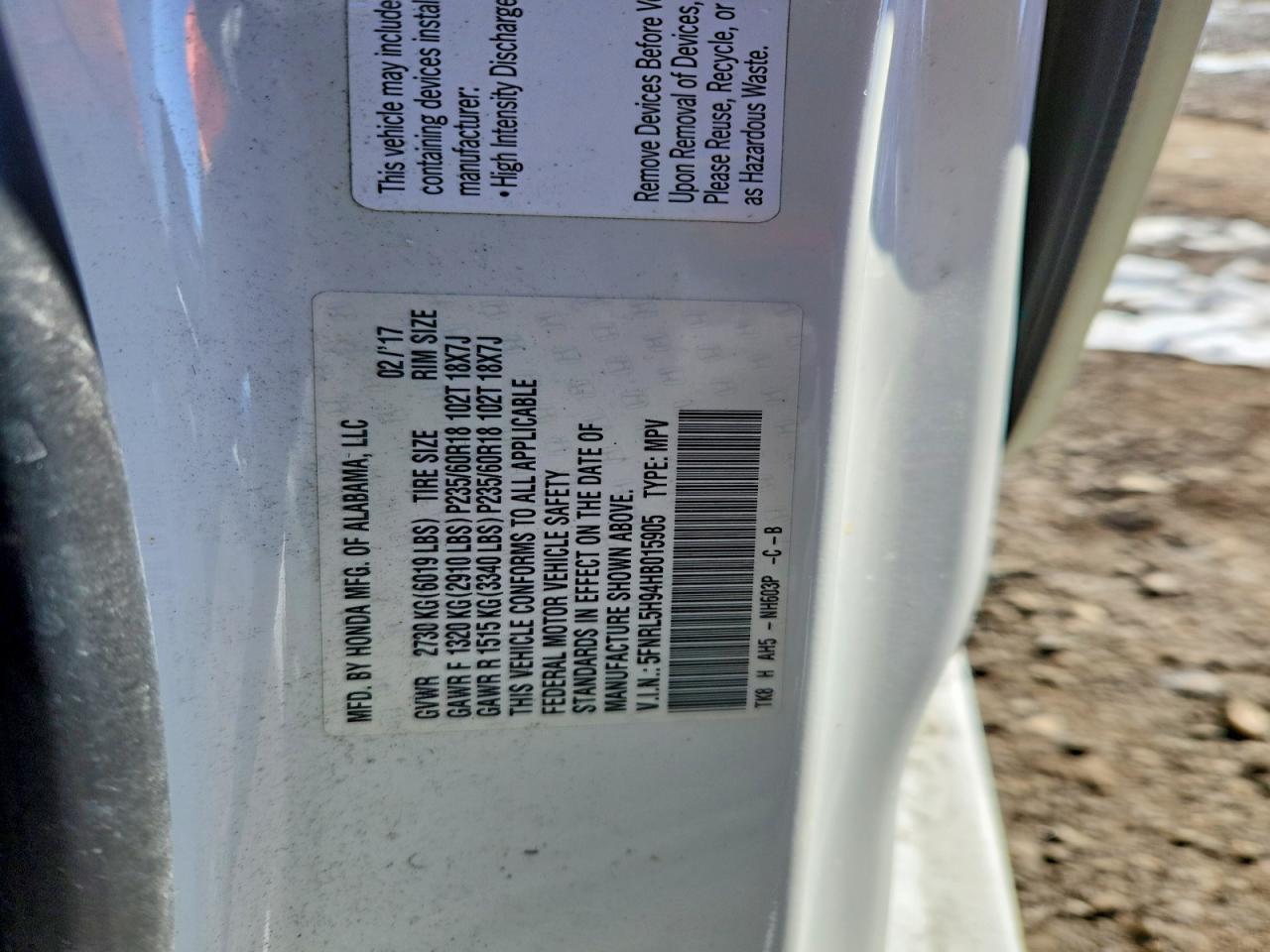 2017 Honda Odyssey Touring
