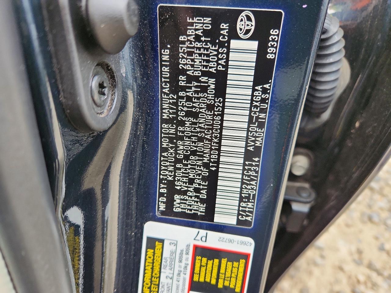 2012 Toyota Camry Hybrid