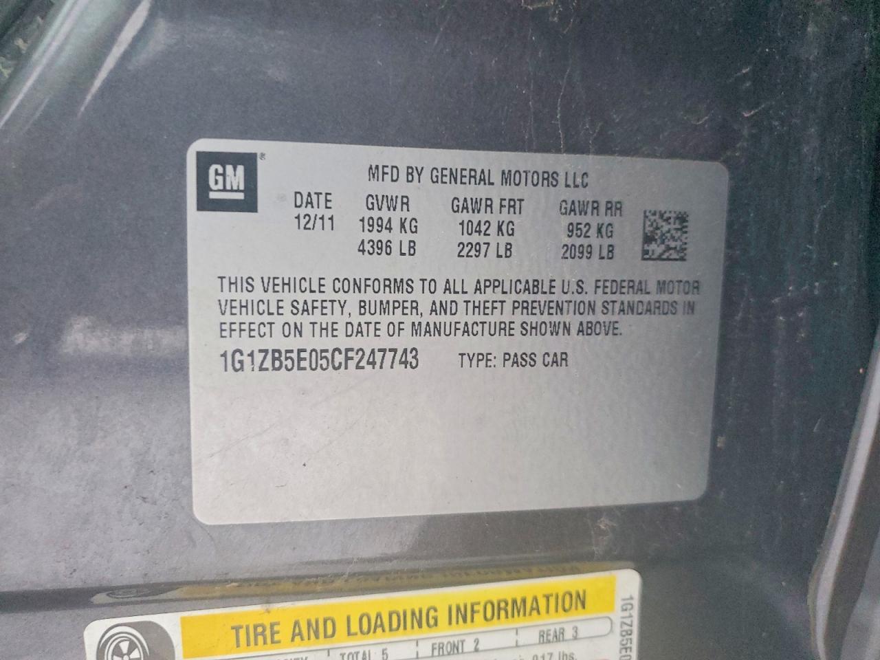 2012 Chevrolet Malibu ls