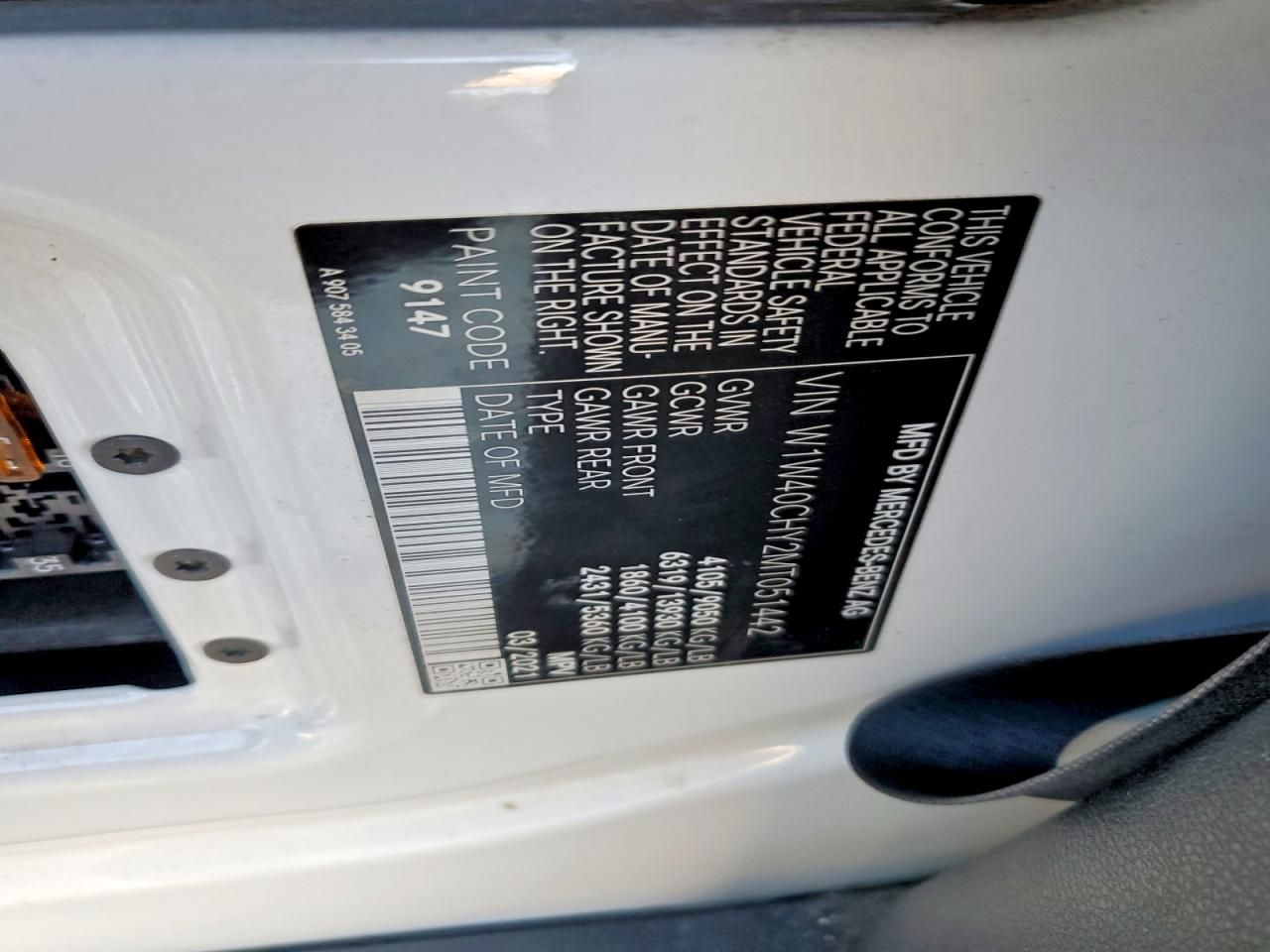 2021 Mercedes-Benz 2021 Mercedes Benz Sprinter 2500 Delivery Van