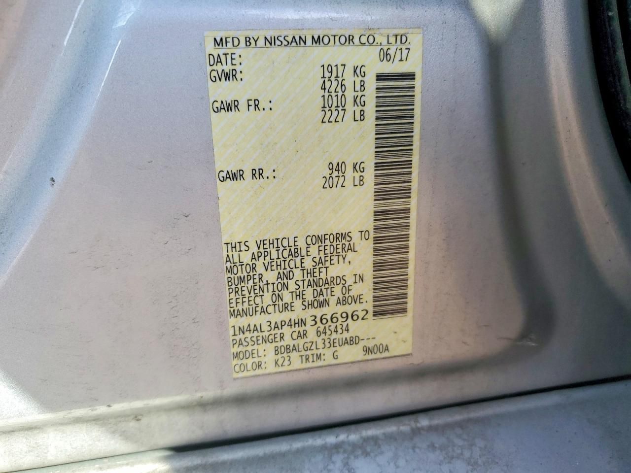 2017 Nissan Altima 2.5