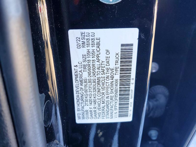 2022 Honda Ridgeline Black Edition