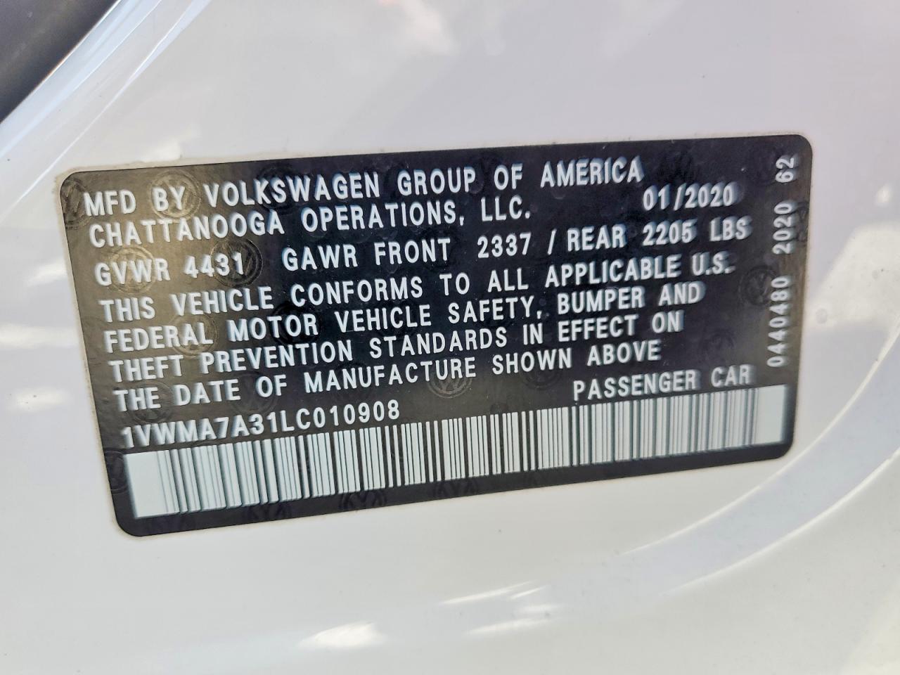 2020 Volkswagen Passat R-line