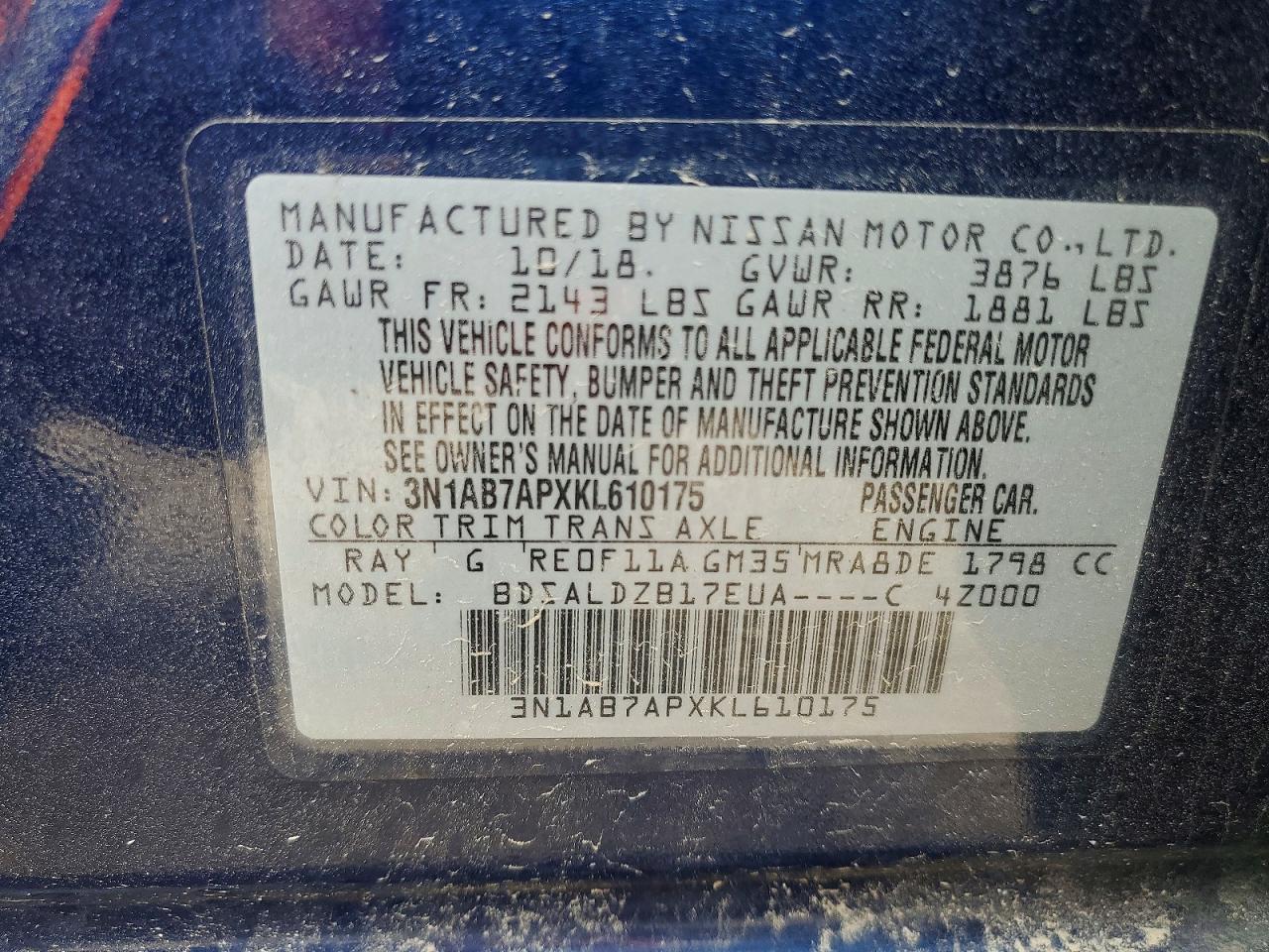 2019 Nissan Sentra s