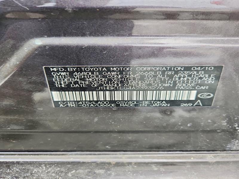 2010 Lexus Es 350 Base