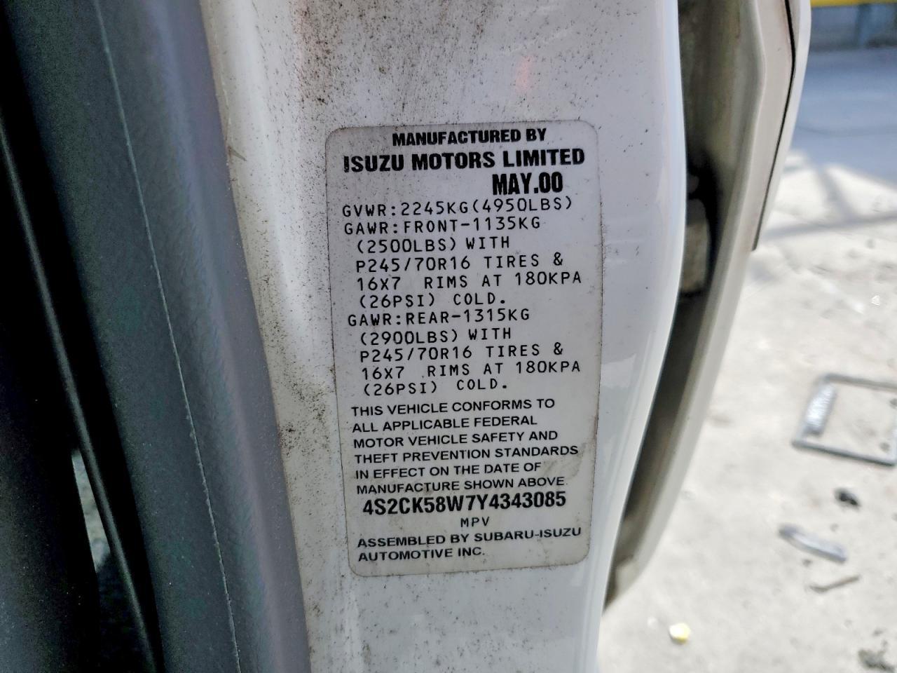 2000 Isuzu Rodeo s