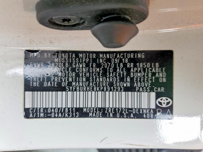 2019 Toyota Corolla l