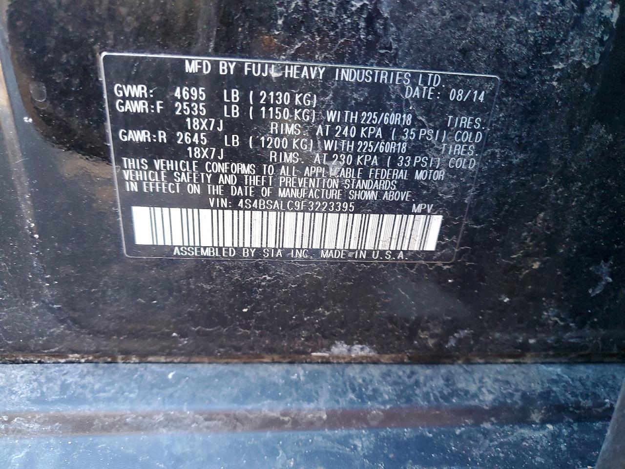2015 Subaru Outback 2.5i Limited