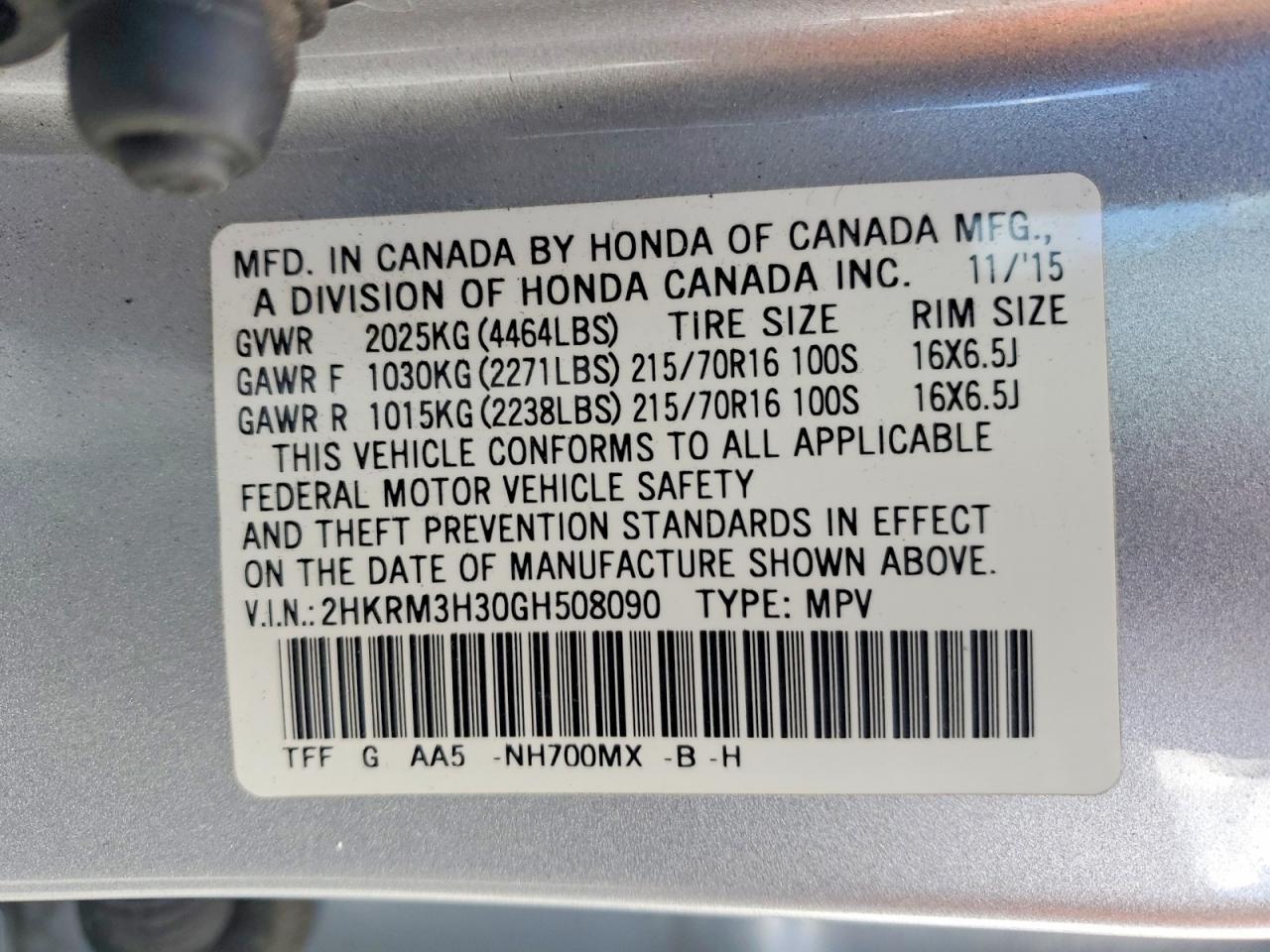 2016 Honda Cr-v lx