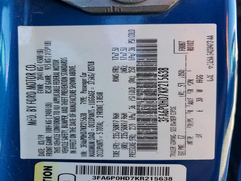 2019 Ford Fusion se