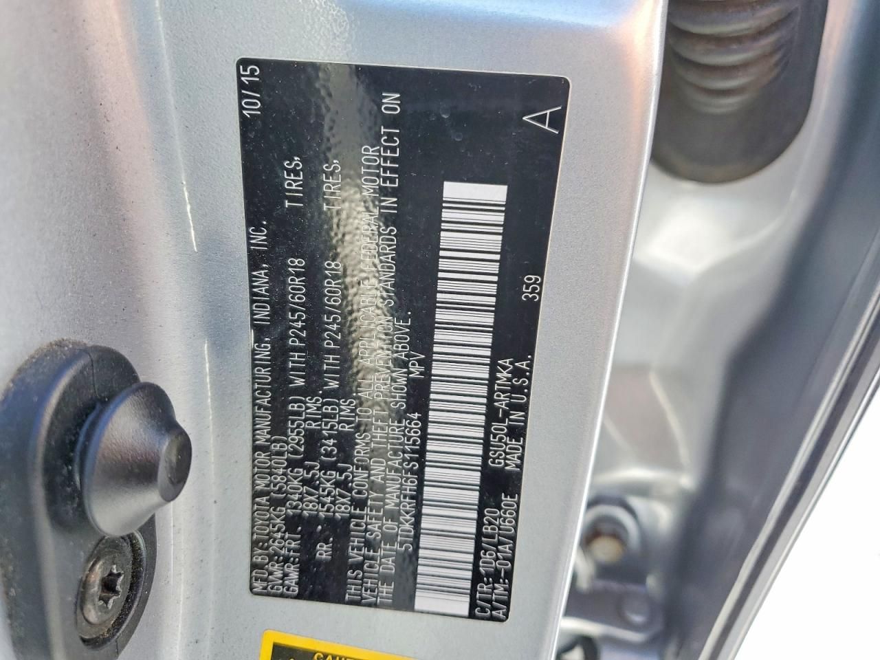 2015 Toyota Highlander xle